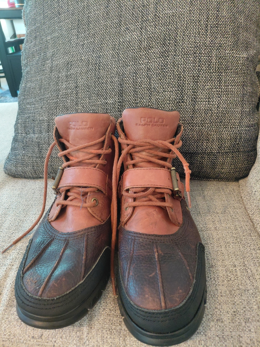 Polo by Ralph Lauren Two-Tone Brown Leather Duck Boots